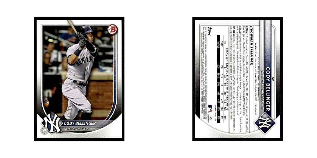 2025 Bowman Cody Bellinger Yankees #52