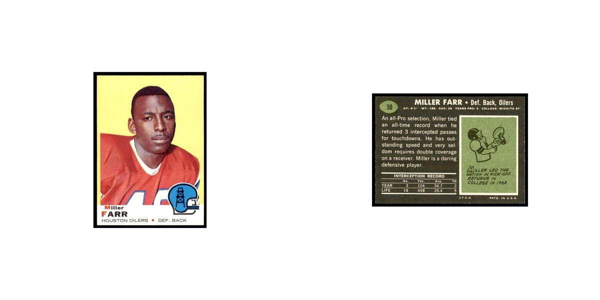 1969 Topps Miller Farr Houston Oilers #50