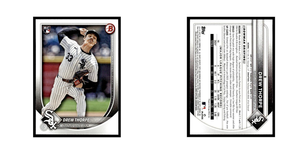 2025 Bowman Drew Thorpe RC White Sox #8