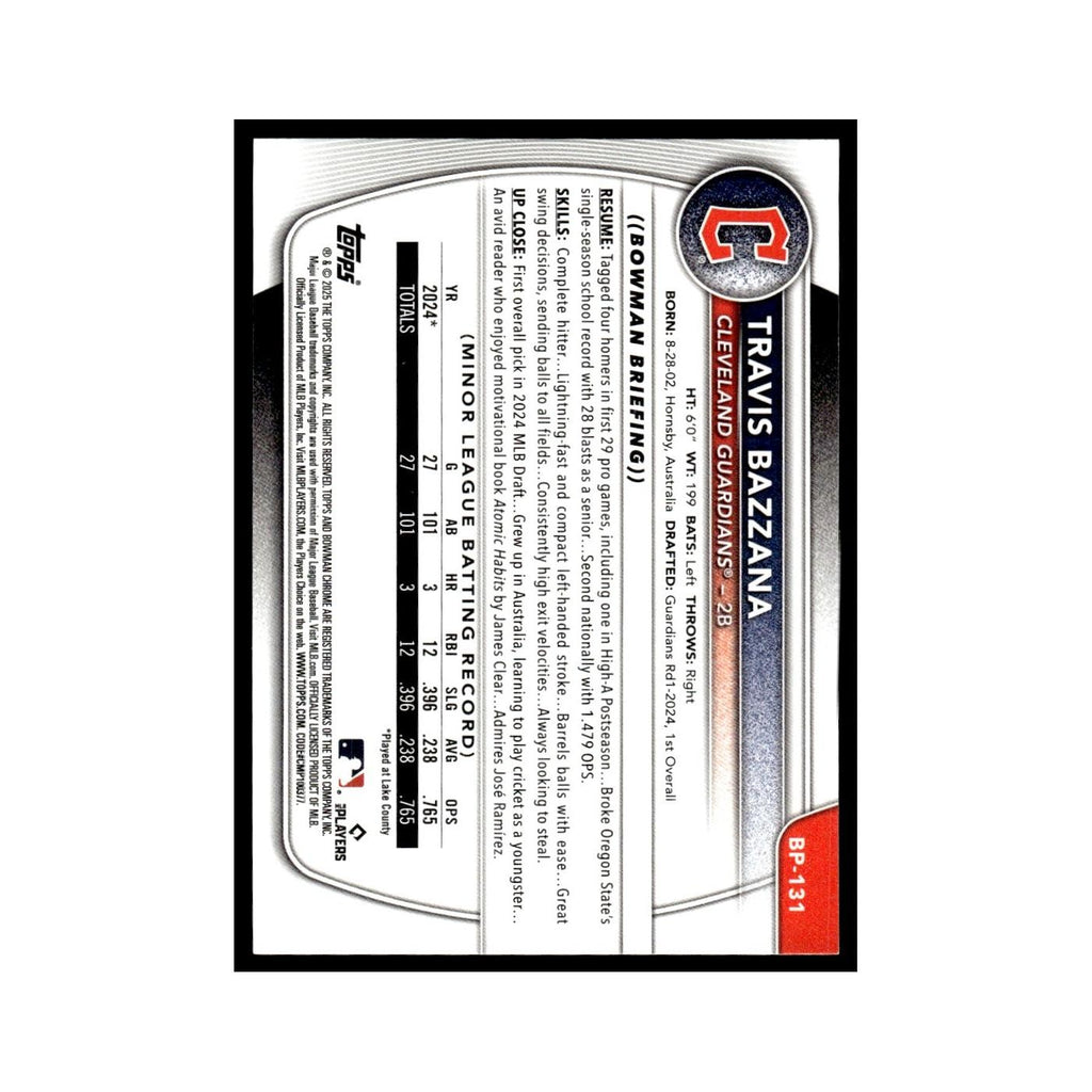2025 Bowman Prospects Travis Bazzana Guardians #BP-131