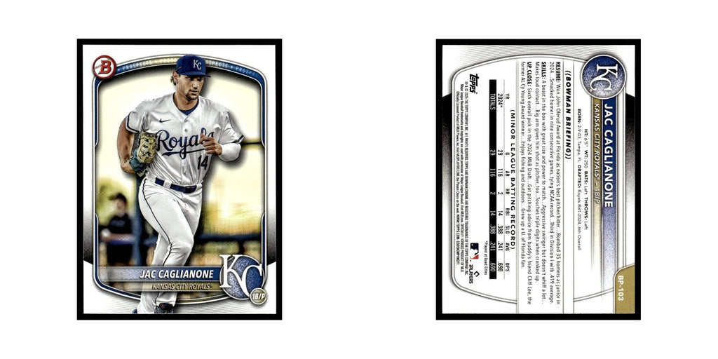 2025 Bowman Prospects Jac Caglianone Royals #BP-103