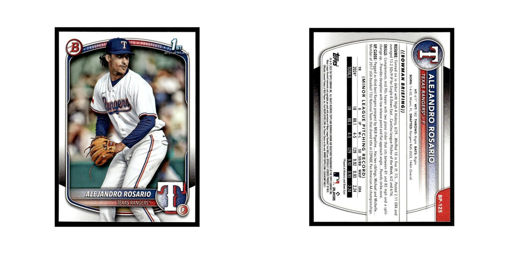 2025 Bowman Prospects Alejandro Rosario Rangers #BP-125