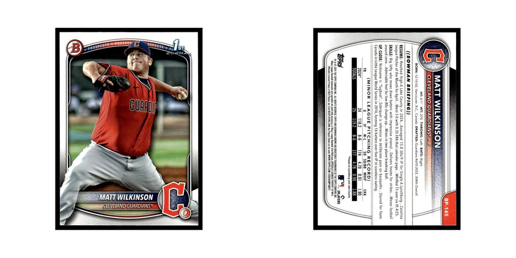 2025 Bowman Prospects Matt Wilkinson Guardians #BP-145