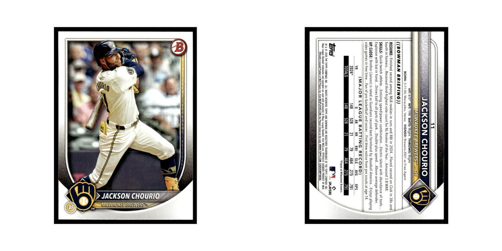 2025 Bowman Jackson Chourio Brewers #11