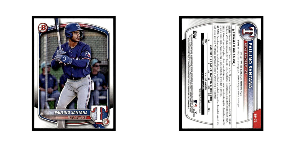 2025 Bowman Prospects Paulino Santana Rangers #BP-72