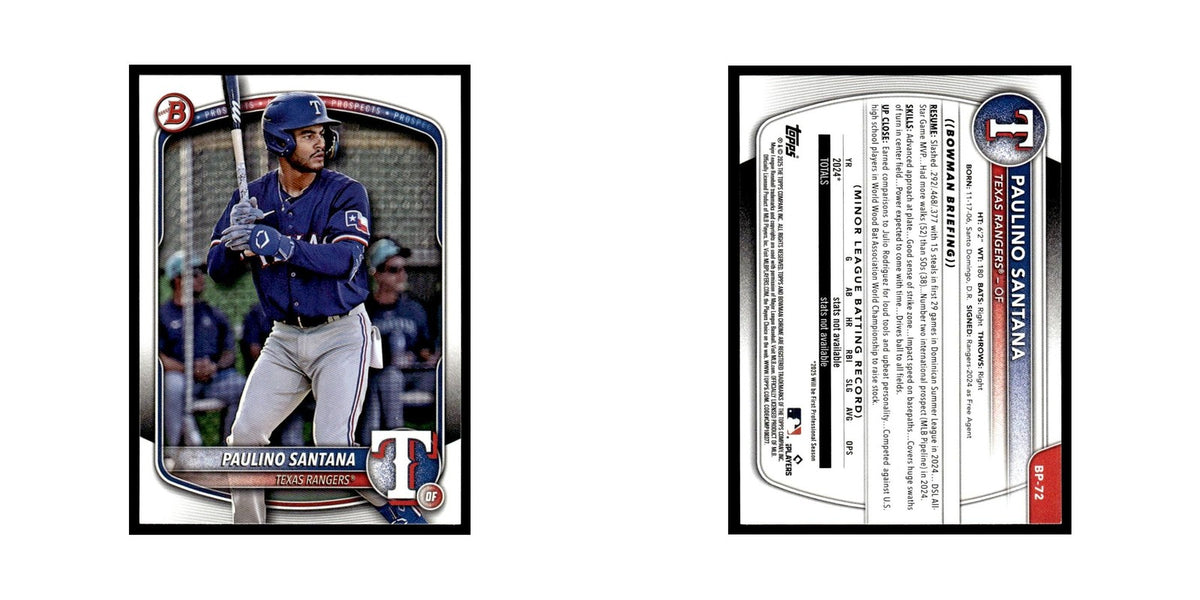 2025 Bowman Prospects Paulino Santana Rangers #BP-72