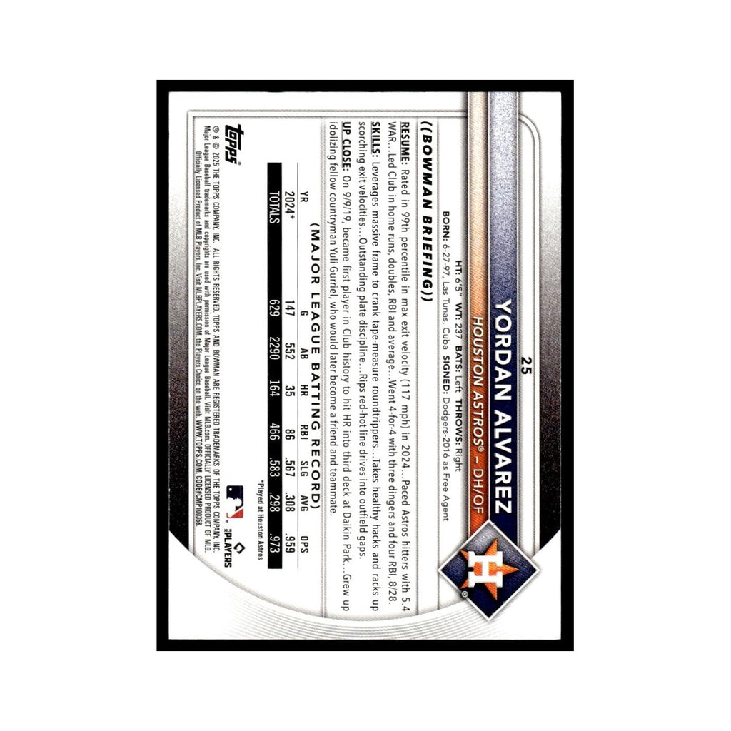 2025 Bowman Yordan Alvarez Astros #25
