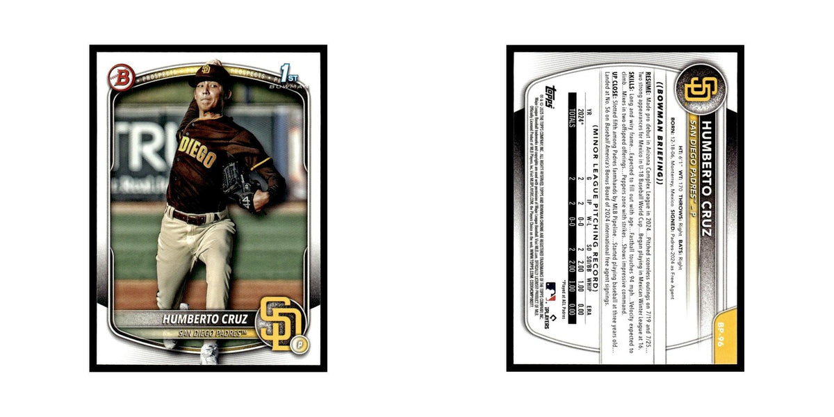 2025 Bowman Prospects Humberto Cruz Padres #BP-96
