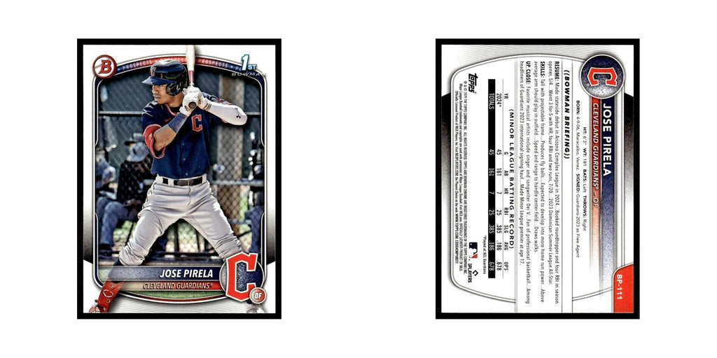 2025 Bowman Prospects Jose Pirela Guardians #BP-111