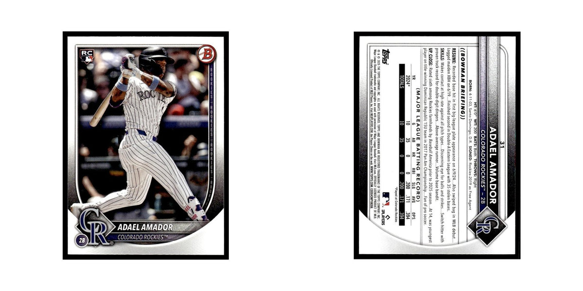 2025 Bowman Adael Amador RC Rockies #31