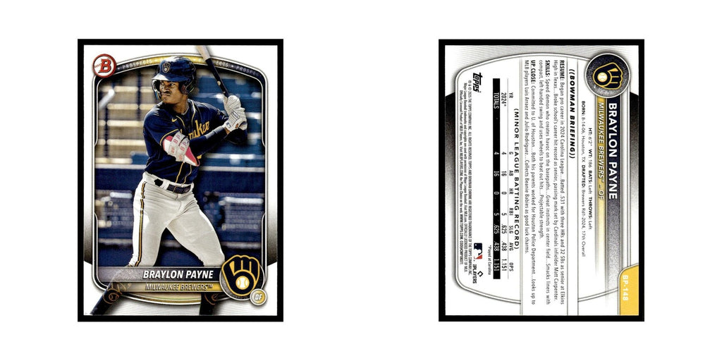 2025 Bowman Prospects Braylon Payne Brewers #BP-148