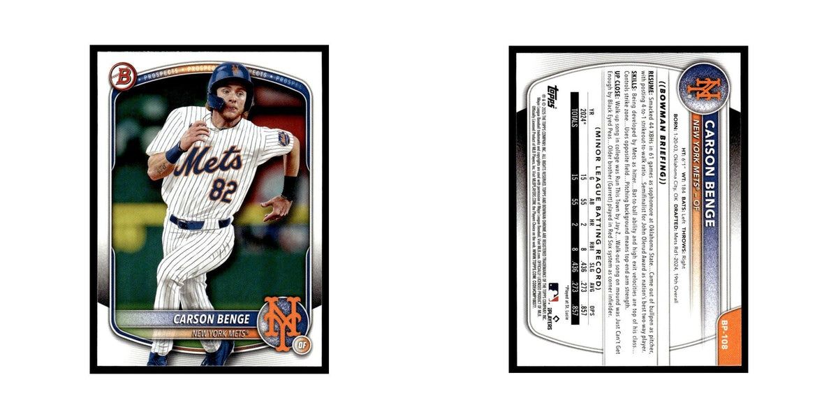 2025 Bowman Prospects Carson Benge Mets #BP-108