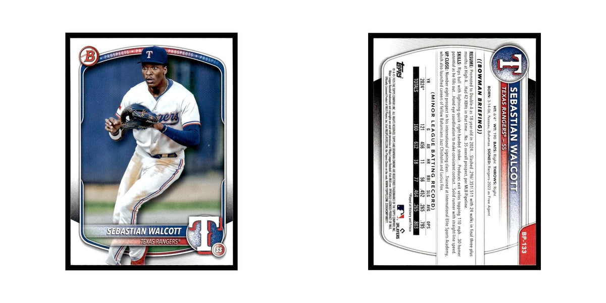 2025 Bowman Prospects Sebastian Walcott Rangers #BP-133