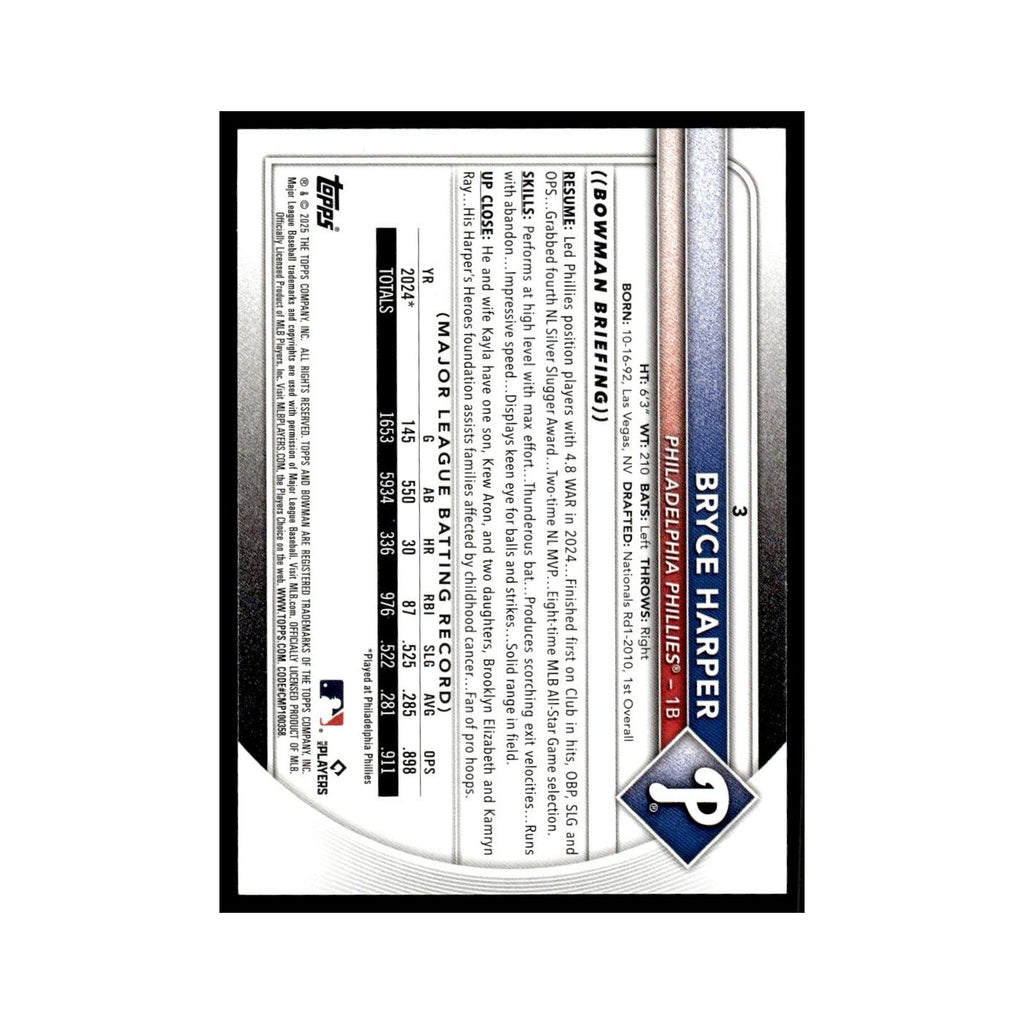 2025 Bowman Bryce Harper Phillies #3