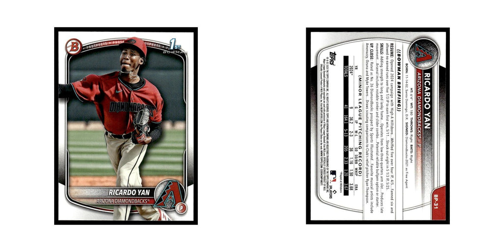 2025 Bowman Prospects Ricardo Yan Diamondbacks #BP-31
