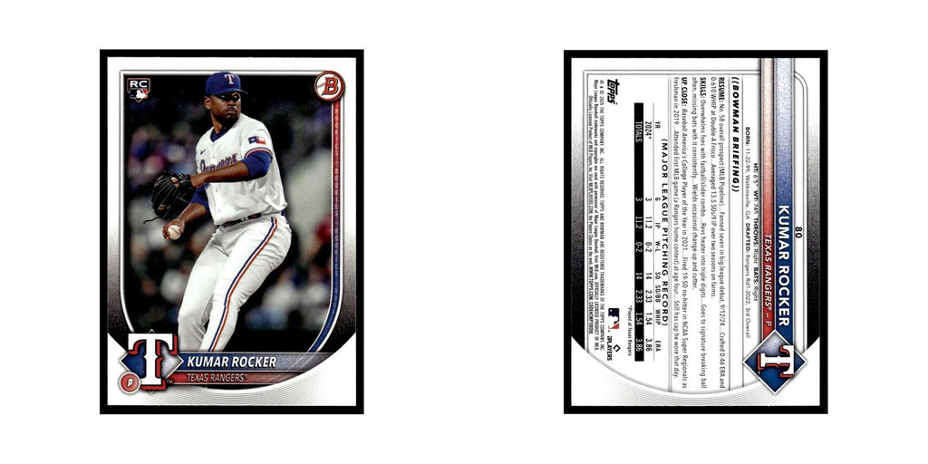 2025 Bowman Kumar Rocker RC Rangers #80