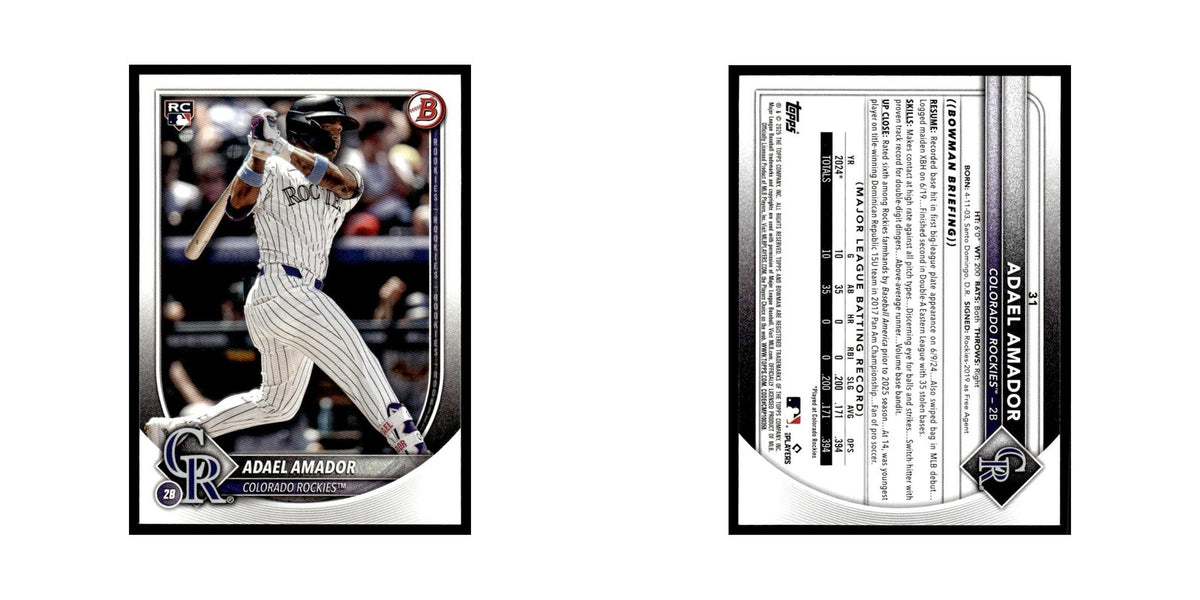 2025 Bowman Adael Amador RC Rockies #31