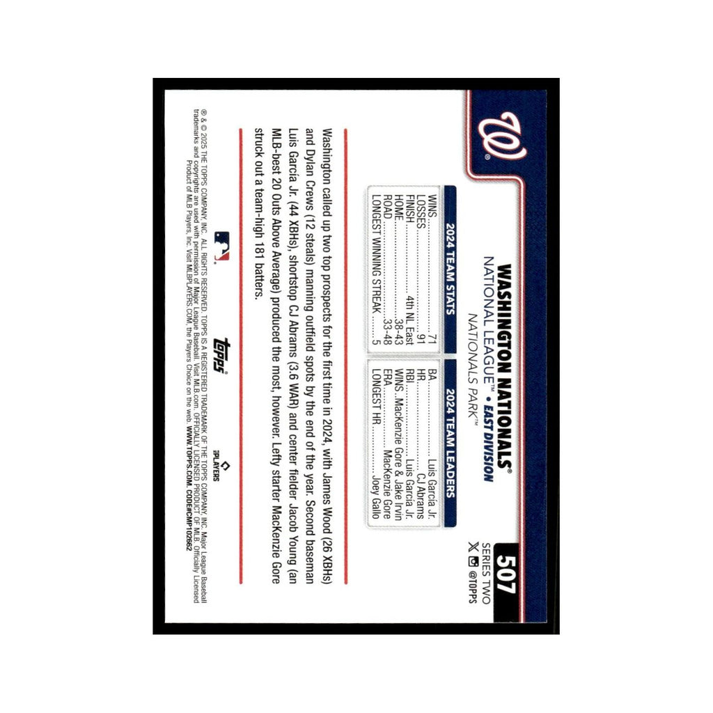 2025 Topps Washington Nationals Nationals #507