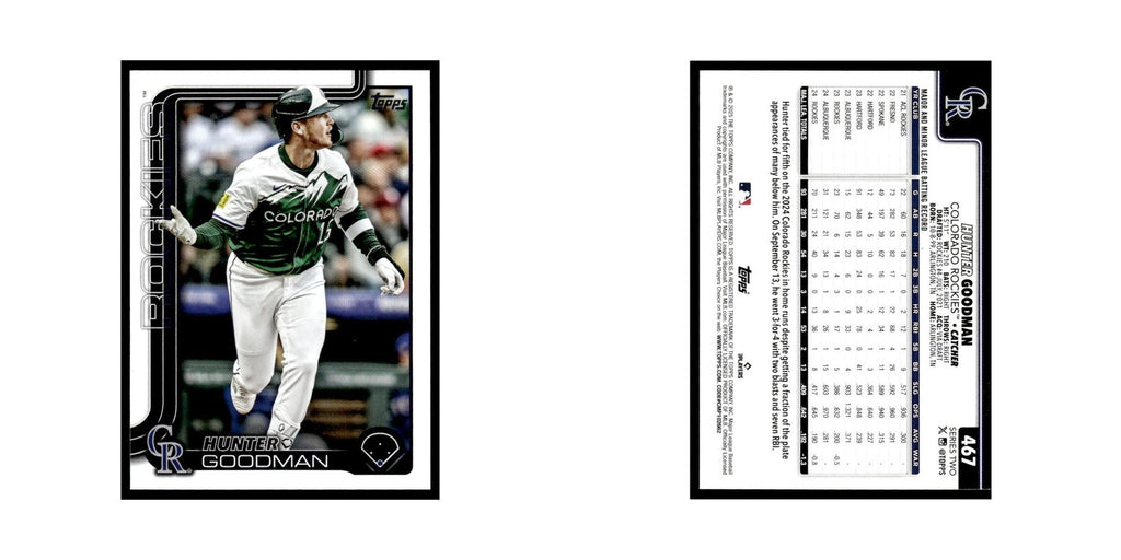 2025 Topps Hunter Goodman Rockies #467