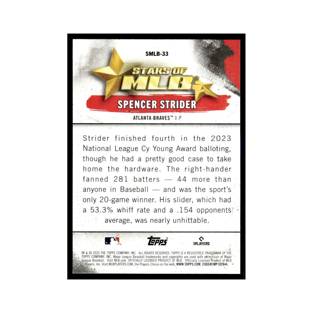 2025 Topps Stars of MLB Spencer Strider Braves #SMLB-33