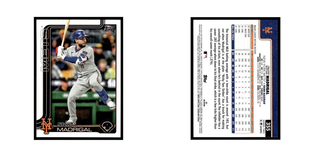 2025 Topps Nick Madrigal Mets #355