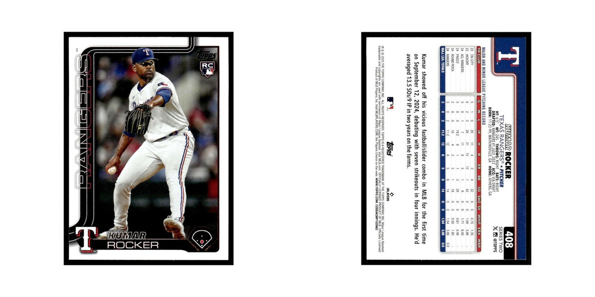 2025 Topps Kumar Rocker RC Rangers #408