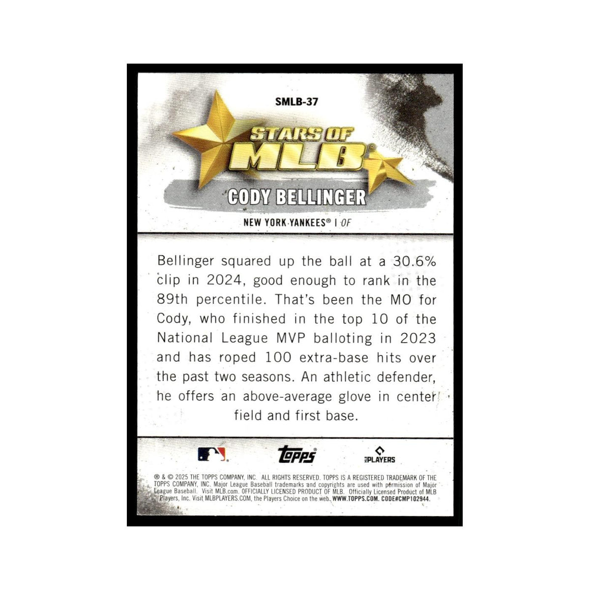 2025 Topps Stars of MLB Cody Bellinger Yankees #SMLB-37