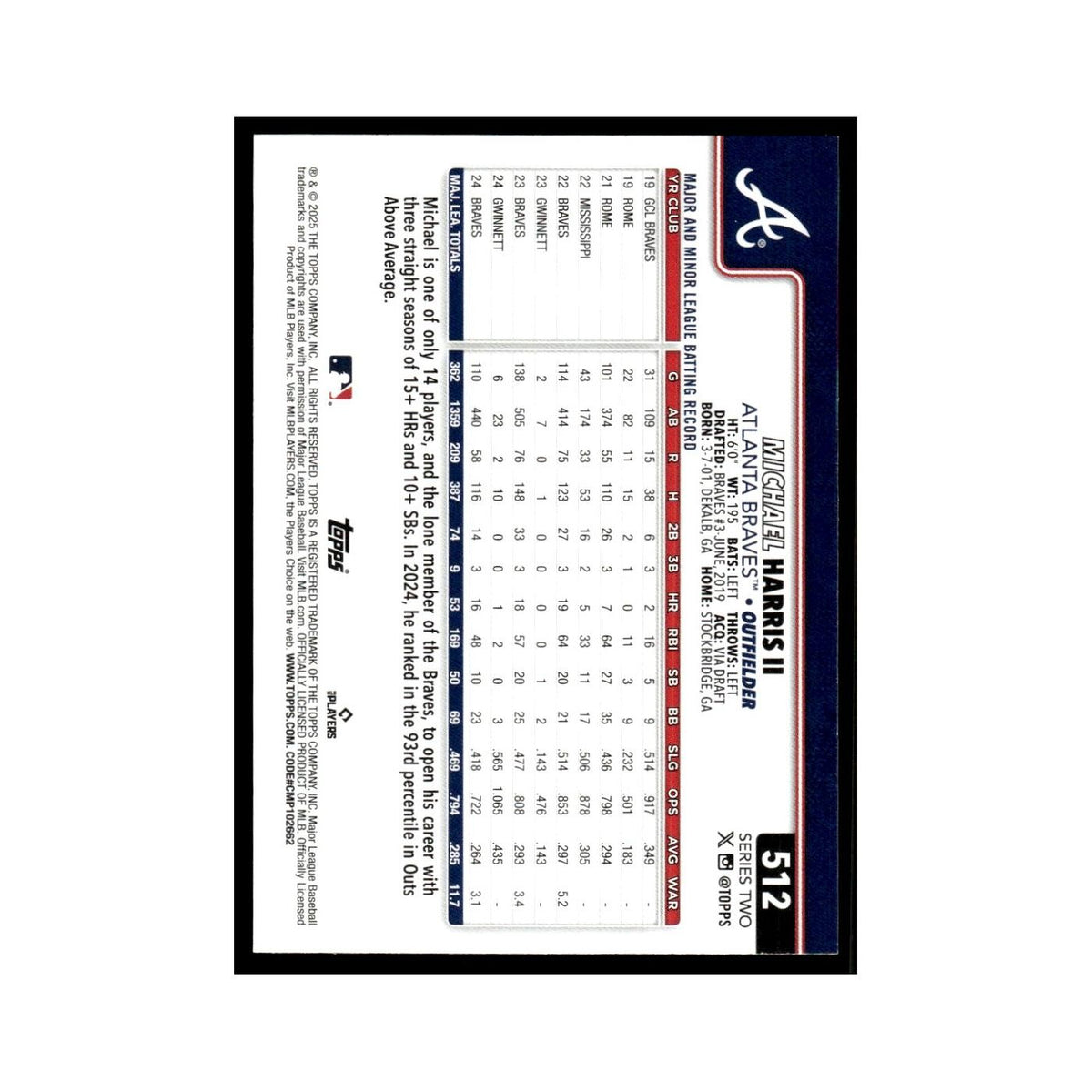 2025 Topps Michael Harris II Braves #512