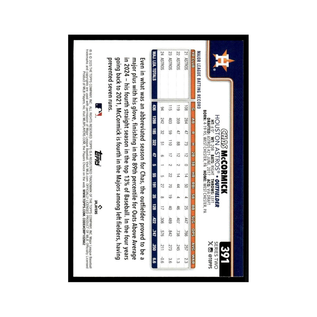 2025 Topps Chas McCormick Astros #391