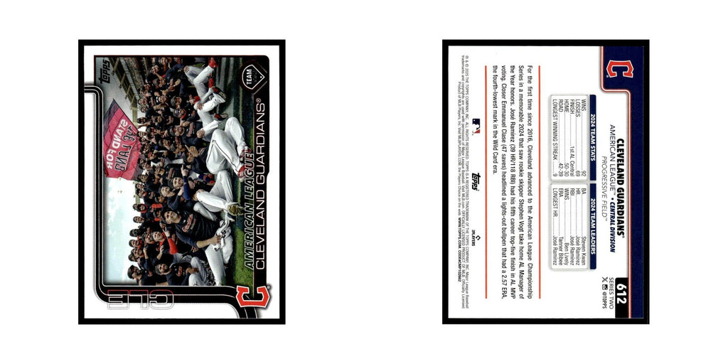 2025 Topps Cleveland Guardians Guardians #612