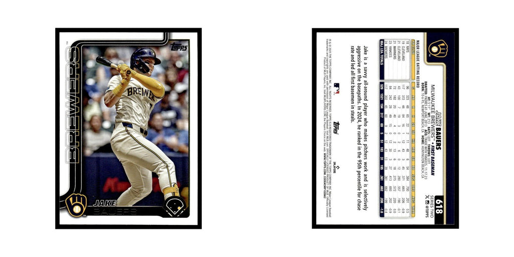 2025 Topps Jake Bauers Brewers #618