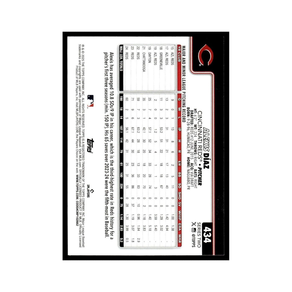 2025 Topps Alexis Diaz Reds #434