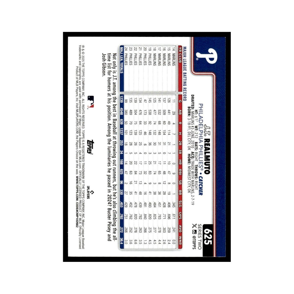 2025 Topps J.T. Realmuto Phillies #625