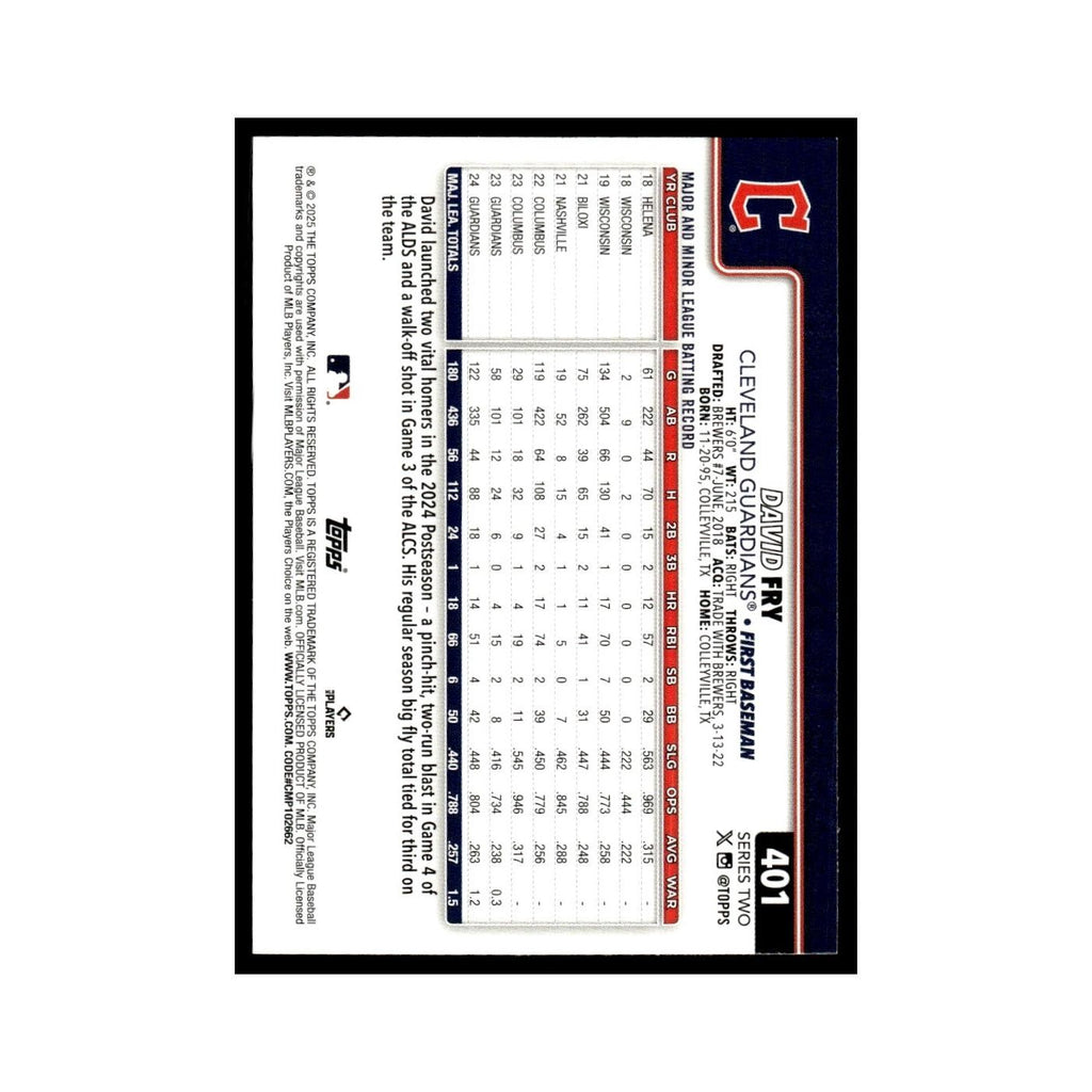 2025 Topps David Fry Guardians #401