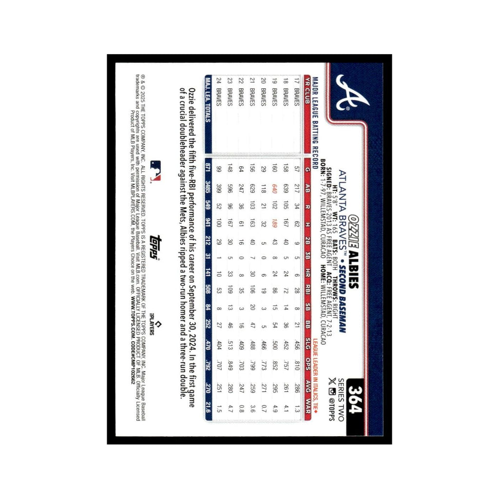2025 Topps Ozzie Albies Braves #364