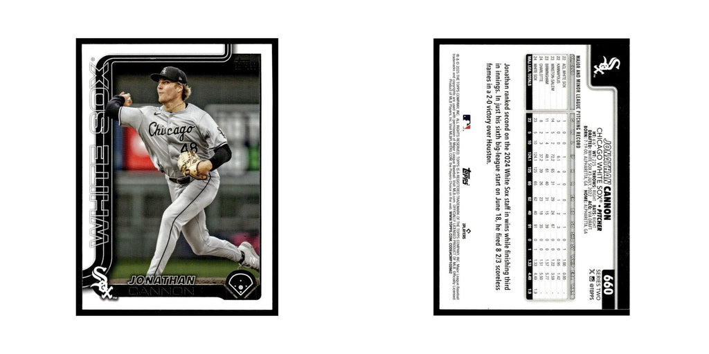 2025 Topps Jonathan Cannon White Sox #660