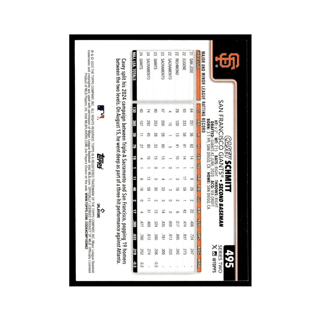 2025 Topps Casey Schmitt Giants #495