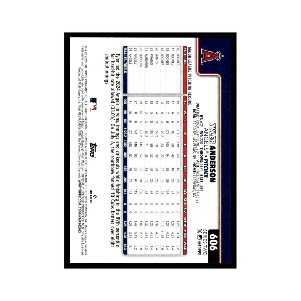 2025 Topps Tyler Anderson Angels #606