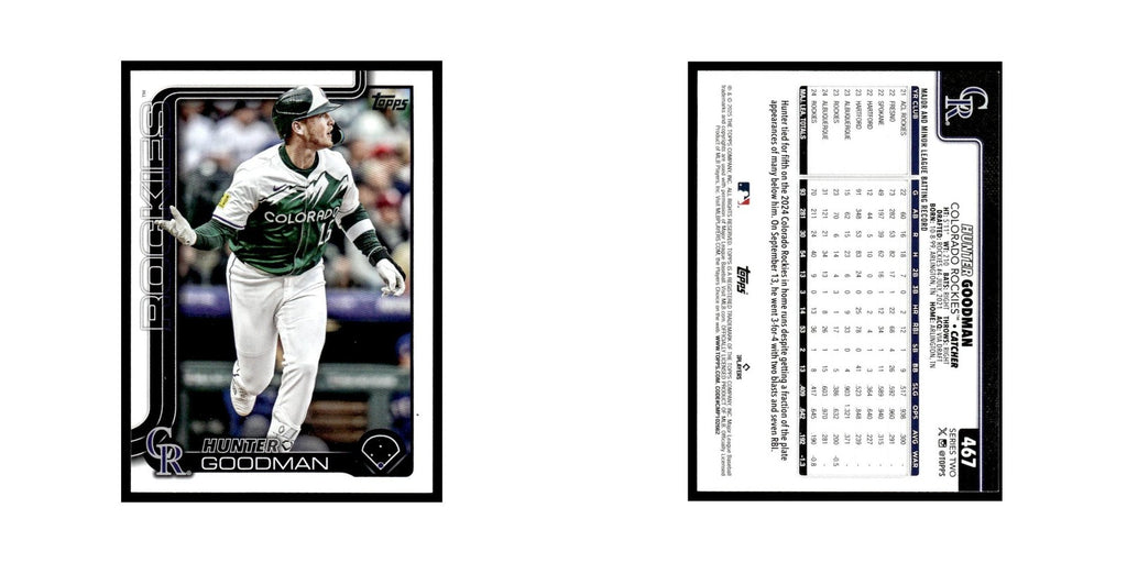 2025 Topps Hunter Goodman Rockies #467