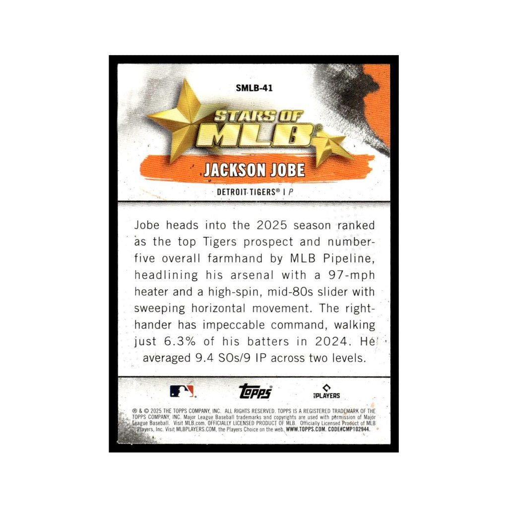 2025 Topps Stars of MLB Jackson Jobe Tigers #SMLB-41