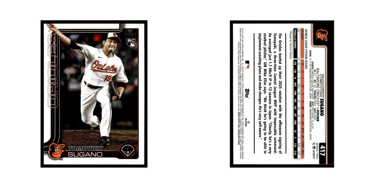 2025 Topps Tomoyuki Sugano RC Orioles #417