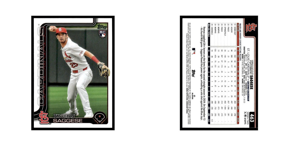 2025 Topps Thomas Saggese RC Cardinals #463