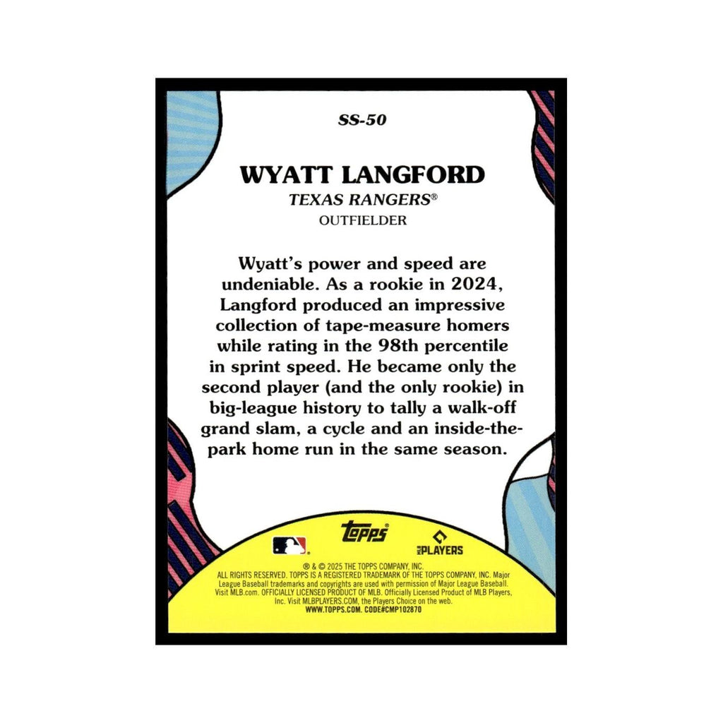 2025 Topps Summer Superstars Pink Wyatt Langford Rangers #SS-50