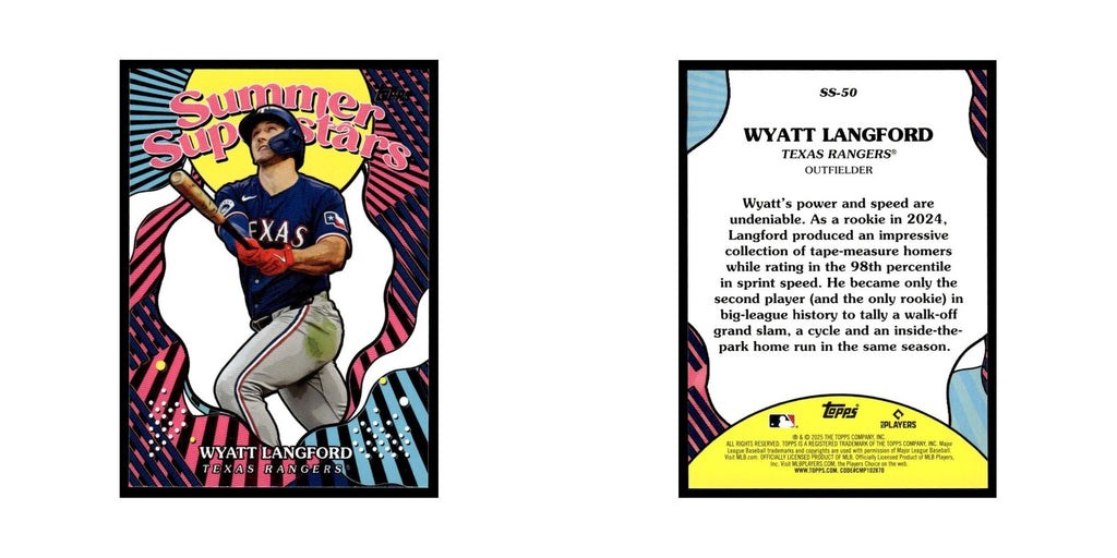 2025 Topps Summer Superstars Pink Wyatt Langford Rangers #SS-50