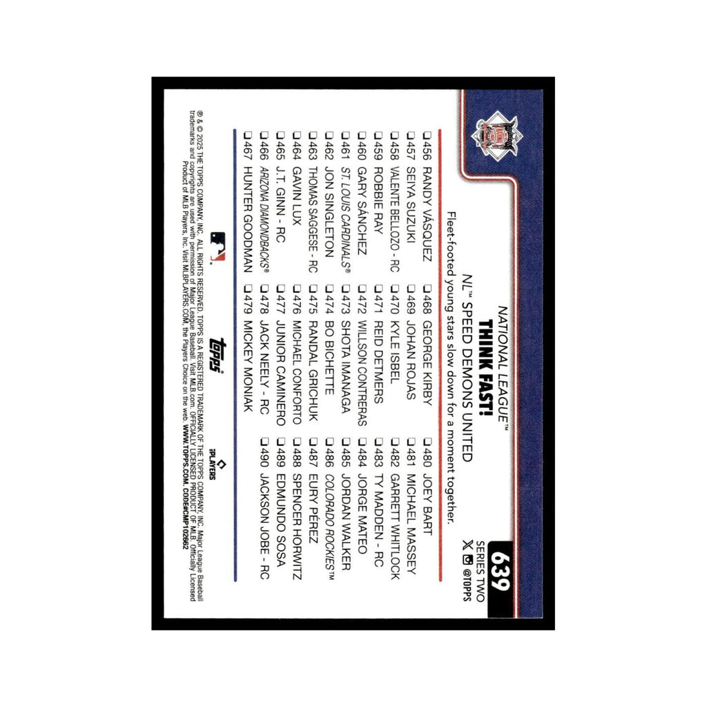 2025 Topps Think Fast! Cincinnati Reds / Washington Nationals #639
