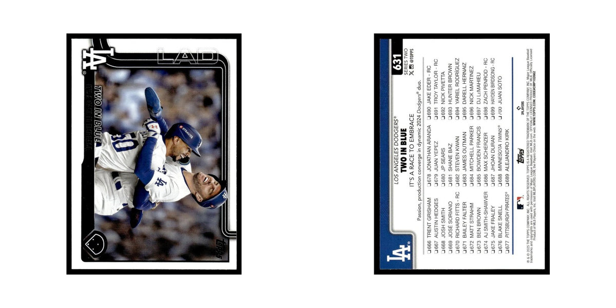 2025 Topps Two in Blue Dodgers #631