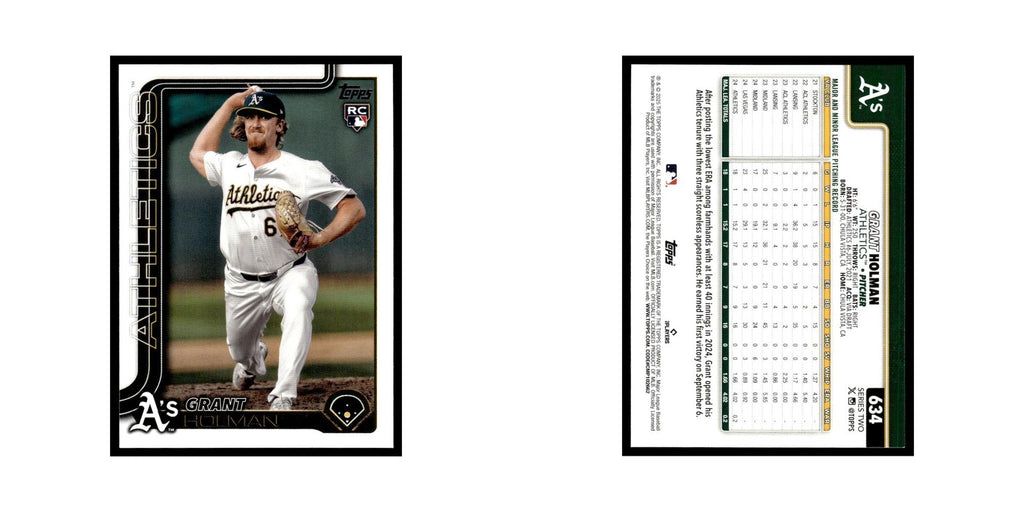 2025 Topps Grant Holman RC Athletics #634