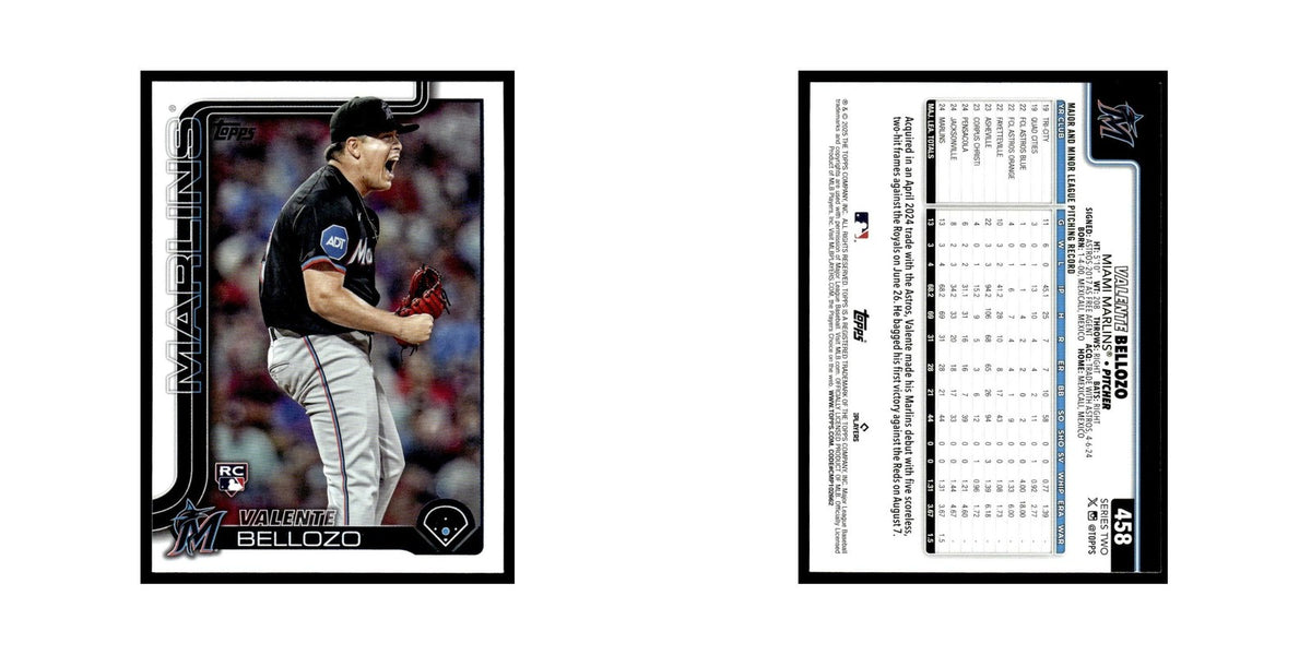 2025 Topps Valente Bellozo RC Marlins #458