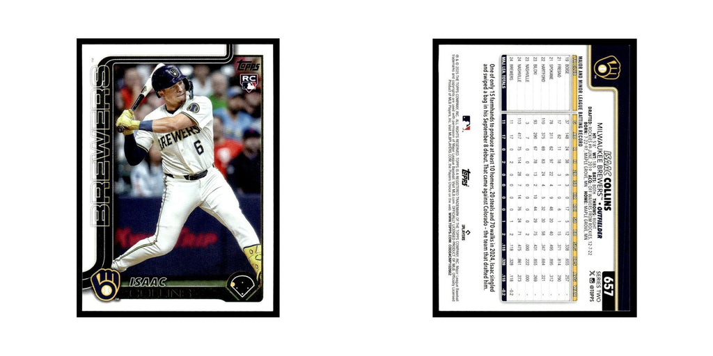 2025 Topps Isaac Collins RC Brewers #657