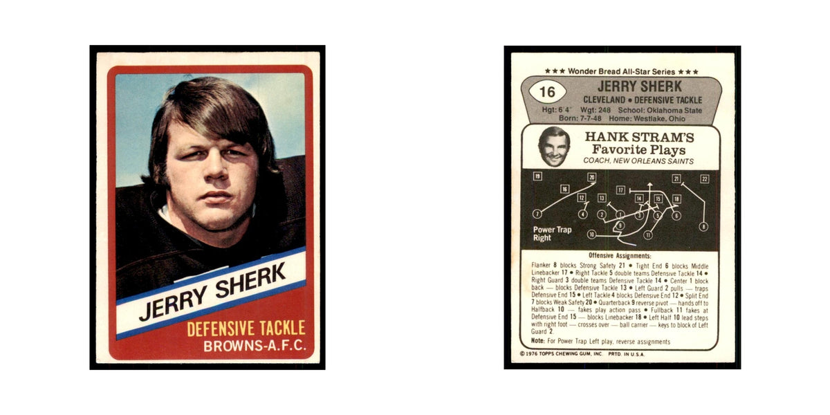 1976 Wonder Bread Jerry Sherk Browns #16